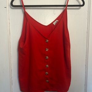 Paper Crane Red Button-Down Camisole